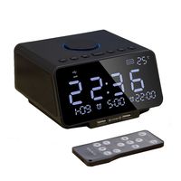 Addprime Alarm Clock Radio & Bluetooth Speaker, Clock Radio Wireless Speaker with Remote Control, USB Fast Charge Port,TF Card Play,LED Display,Dual Alarm,Indoor Temperature/Date Display,Nap/Sleep