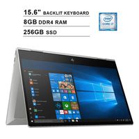 HP Envy x360 2-in-1 15.6 Inch FHD 1080P Touchscreen Laptop - Intel Quad Core i7-8565U Up to 4.6 GHz, Intel UHD 620, 8GB DDR4 RAM, 256GB SSD, HDMI, FP Reader, WiFi, Backlit Keyboard, Windows 10