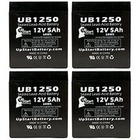 4 Pack Replacement for para System Minuteman E 500i Battery - Replacement UB1250 Universal Sealed Lead Acid Battery (12V, 5Ah, 5000mAh, F1 Terminal, AGM, SLA) - Includes 8 F1 to F2 Terminal Adapters