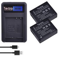 Tectra 2-Pack DMW-BLG10 DMW-BLE9 Battery and LCD USB Charger for Panasonic Lumix DMC-GX85, DMC-ZS60, DMC- ZS100, DMC-GX7, DMC-LX100, DMC-GF3, DMC-GF5, DMC-GF6 Cameras