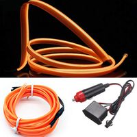 HomDSim 118inch 300cm Auto Car Interior Decor LED Neon Light Lamp Glow EL Wire String Strip 12V (197inch/500cm, orange)