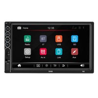 C-Easy SWM-N6 Car Stereo Radio, Double DIN 7 Inch Touch Screen Car MP5/MP4/MP3 Player Radio FM, BT Player, Support Steering Wheel Control, Brake Reminder, Supports Mirror Link for iPhone XR