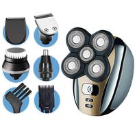 Dreamme Electric Shaver for Men 5-in-1 Grooming Kit for Men:Five-Headed Beard Electric Razors,Nose Hair Trimmer,Head Shavers for Bald Men, Wet/Dry Waterproof Rotary Shavers,Cordless and Rechargeable