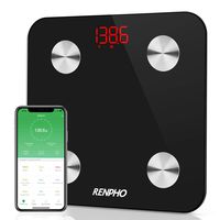 RENPHO Smart Bathroom Scale, Bluetooth Body Fat Monitor Weight Scale, Digital BMI Key Composition Analyzer for Weight, Fat, Muscle Mass, 396lbs