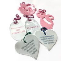 funflector Safety Reflector - Feminist - Nevertheless She Persisted and Other feministic Messages - 6-Pack