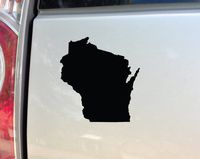 Nashville Decals Wisconsin Vinyl Decal Laptop Car Truck Bumper Window Sticker, 5.5" x 5.25", Black