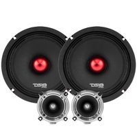 DS18 PRO-X8.4BMPK Mid and High Complete Package - Includes 2X Midrange Loudspeaker 8" and 2X Aluminum Super Bullet Tweeter 1" Built in Crossover - Door Speakers for Car or Truck Stereo Sound System