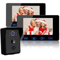 Wired Video Doorbell Intercom System, Video Doorbell Kit with 2-7" Color Monitor and HD Camera Night Vision for Home Security Video Door Phone Intercom