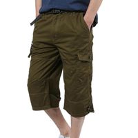 Men Pants Daoroka Men's Plus Size Casual Loose Stretch Baggy Pocket Beach Work Short Fashion Sport Overalls Trouser (L, Yellow)