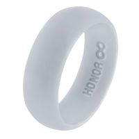 Silicone Wedding Ring by HonorGear, Premium Wedding-Bands for Active Men, Athletes, Comfortable Fit (Silver Snow, 9)