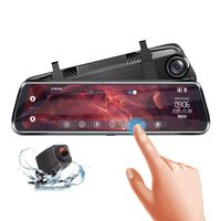 Rear View Mirror Dash Cam Front and Rear 1080P 10" IPS Full Touch Screen Video Streaming Mirror Dual Lens Backup Dash Camera for Cars with Reverse Assistance & Super Night Vision (Include 32G SD Card)