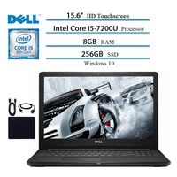 Dell Premium Inspiron 15.6 in Touchscreen Laptop Notebook Computer Tablet, Intel Core i5-7200U, 8GB RAM, 256GB SSD, Webcam, Bluetooth, WiFi, HDMI, Windows 10 W/ Accessories Bundle