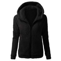 CCOOfhhc Womens Warm Winter Hooded Sherpa Sweater Coat Oversized Solid Wool Zipper Fleece Outwear Jacket with Pocket,L2 Black