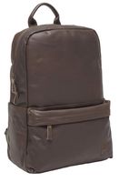 Navali Cooper Genuine Vintage Leather Backpack with Padded Laptop Compartment and Luggage Slip - Brown