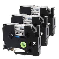 Compatible with Brother P-Touch TZE-S241 Tape 3/4 0.7 inch Wide Extra-Strength Labeling Tape Black on White Laminated for Indoor or Outdoor Use 3-Pack