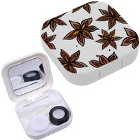 Portable Contact Lens Case Box Travel Kit Mirror + Bottle + Tweezers Container Holder [ Anise Star Seed Endless ]