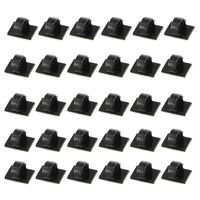 30pcs Black Cable Holder Clips Self-Adhesive,ChooseU, Wire Clips Cable,Wire Management,Wire Cable Holder Clamps Cable,Tie Holder for Car, Office and Home