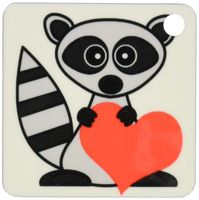 3dRose Raccoon Has My Heart - Key Chains, 2.25 x 4.5 inches, set of 2 (kc_6085_1)