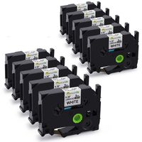 P Touch TZe Label Tape 9mm, TZe-221 TZ-221 Compatible with Brother P-Touch Cube PT-D210 PT-H110 PT-D600 PT-D400AD PT-D600VP PT-D400 PT-1890C, 3/8 Inch TZ Tape Standard Laminated, Black on White