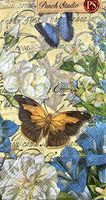 Punch Studio Blue Butterfly Guest Towels Buffet Hostess Paper Napkins (93650), 32 ct