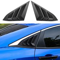 Thenice for 10th Gen Civic Racing Style Rear Side Window Louvers Air Vent Scoop Shades Cover Blinds for Honda Civic Sedan 2020 2019 2018 2017 2016 -Matt Black