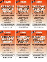 Ferrous Drops Iron Supplement Peppermint Flavor Generic for Enfamil Fer-In-Sol Iron Supplement Drops for Infants, Toddlers & Children Measuring Dropper Included 50 ml per Bottle Pack of 6