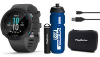 Garmin Swim 2 (Slate) GPS Swimming Smartwatch Premium Gift Set Bundle | with Garmin Water Bottle, Protective Hard Case & PlayBetter Portable Charger | Underwater HR, Pool Swim & Open Water Mode