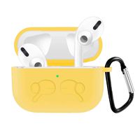 QIENGO Compatible for Airpods Pro Silicone Case Cover with Keychain, Visible Front LED, Scratch-Proof & Shockproof Protective Cover Compatible for Airpods Pro/Airpods 3 (Yellow)