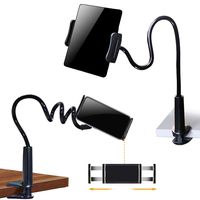 SRMATE Tablet Holder Bed Gooseneck Mount, Flexible Arm Tablet Cell Phone Stand Holder for iPad iPhone,Samsung Tabs, Nintendo Switch,Amazon Kindle, Usd for Desk, Kitchen, Office,30inch (Black)