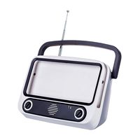 Goshfun [Upgraded] Retro TV Bluetooth Speaker Mobile Phone Holder, Portable Desktop Radio Cell Phone Stand Accessories for Phones with Screen Within 6.4 Inches (Starry Sky Grey)