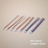 Calvas 10Pcs SH 1.0 Wire Cable Connector DIY SH1.0 JST 2/3/4/5/6/7/8/9/10 Pin Electronic Line Single Connect Terminal Plug 28AWG 10cm - (Color: 10Pin)