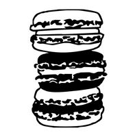 Macaroon Stack Black Vinyl Decal Sticker for 13" MacBook Apple Laptop Computer