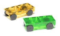 Magna-Tiles 2-Piece Car Expansion Set - The Original, Award-Winning Magnetic Building Tiles - Creativity and Educational - STEM Approved