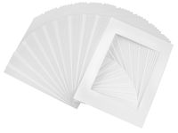Golden State Art, Acid Free, Pack of 50, 11x14 White Picture Mats - Fit 8.5x11 Photo/Certificate - High Premier Bevel Pre-Cut White Core Mattes - 50 Single Mats