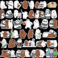 A Set of 36pcs Cute Panda Bear Waterproof Vinyl Waterbottle Door Laptop Travel Luggage Car Bike Scrapbook Sticker (E2GHC02P)