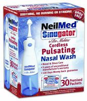 Preservative, drug, iodine, BPA, gluten and latex free - NeilMed Sinugator Cordless Pulsating Nasal Wash