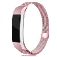 LNOOIU Bands Compatible with Fitbit Alta, Replacement for Alta HR Stainless Steel Bands Adjustable Accessory Wristband for Alta Bracelet Women Men Girls Boys (Rose Pink Small)