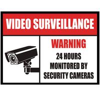1 24 Hour Video Surveillance Sleek 3"x4"- Vinyl Decal Stickers Weather Resistant Long Lasting UV Protected and Waterproof - CCTV Security Camera - Made in USA