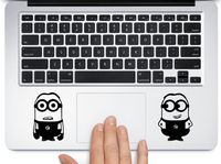 Minions despicable me cartoon characters car laptop macbook mac pro mac air 2 separate decal sticker each approx 3.5 inches black