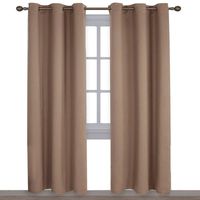 NICETOWN Window Treatment Thermal Insulated Solid Grommet Blackout Curtains/Drapes for Bedroom (1 Pair, 42 by 84 Inch, Cappuccino)