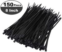150 Pieces Multi-Purpose Cable Zip Ties 8 Inch,Self Locking Black Zip Ties with 50 Pounds Tensile Strength