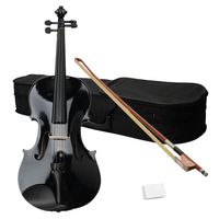 DeTrust Acoustic Viola 16" Acoustic Viola Case Bow Rosin Minimize Deformation and Cracking High-grade Natural Wood Black(16", Black)