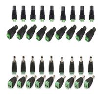 KingBra 15 Pairs 12V DC Power Jack Plug Adapter Connector 2.1mm x 5.5mm CCTV Security Carme (15Female +15Male)