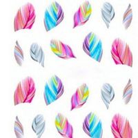 Nail Art Sticker,Putars Fashion Feather New Nail Art Water Transfer Sticker Rainbow Dreams Decal