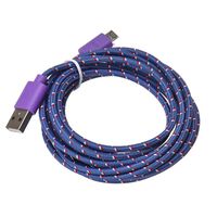 Buedvo 3M/10FT Nylon Micro USB Charger Sync Data Cable Cord Universal (Purple)