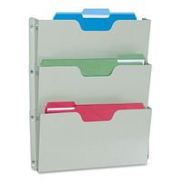 Buddy Products Triple Wall Pocket, 14.5 x 2.5 x 17.5, Platinum (5210-32)