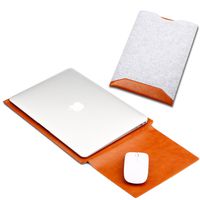 ELEOPTION Business Style Macbook Case Organizer Leather Case Laptop Cover Double Layer Carrying Case for Mac book (Macbook Air/Macbook Pro&Pro Retina 13,3", Z- Brown)