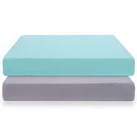 COSMOPLUS Knitted Crib Sheet Set -2 Pack Stretchy Crib Sheets for Boys Girls,Universal Knit Fitted for Standard Baby Toddler Crib Mattress,Gray/Teal
