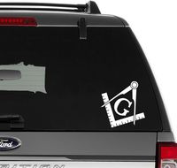 Freemason Templar Sign Symbol Vinyl Decal Sticker For Wall Decor, Windows, Laptop, Car, Truck, Motorcycle, Vehicles (Size-6 inch/15 cm Tall) - (Gloss WHITE Color)