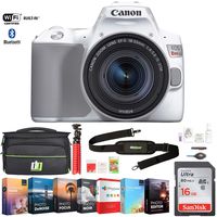 Canon 3457C001 EOS Rebel SL3 DSLR 24.1MP 4K Video Camera with EF-S 18-55mm is STM Lens, White Bundle with 16GB Memory Card, Photo and Video Editing Suite and Deco Gear Camera Bag (9 Items)